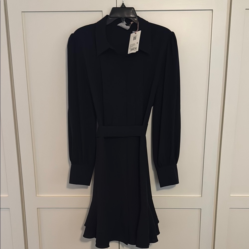 (New with tags) Alex Marie Black Fit and Flare Dress with Bishop Sleeves